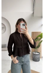 Bloom Acı Kahve Dantel Gömlek - Kod: 2214