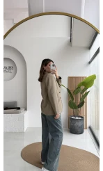 Hanna Kemerli Pitikareli Blazer Ceket - Hardal - Kod: 9720