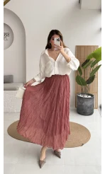 Beyaz Oversize Tensel Gömlek Kod: 4612