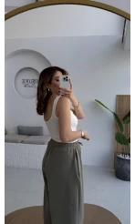 Göğüs Pedli Crop - Beyaz