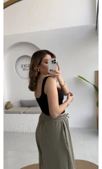 Göğüs Pedli Crop - Siyah