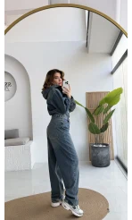 Baggy Kapüşonlu Denim Tulum - Kod: 1455