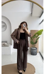 Florence Pileli Pantolon - Acı Kahve - Kod: 3853