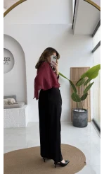 Florence Pileli Pantolon - Siyah - Kod: 3853