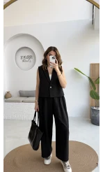 Kelly Yelek Pantolon Takım - Siyah - Kod: 9588