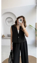 Kelly Yelek Pantolon Takım - Siyah - Kod: 9588