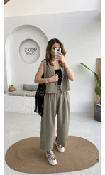 Kelly Yelek Pantolon Takım - Haki - Kod: 9588