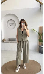 Kelly Yelek Pantolon Takım - Haki - Kod: 9588