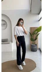 Sis Panto - Çimalı Ful Likralı Pantolon - Lacivert - Kod: 1710