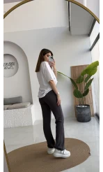 Sis Panto - Çimalı Ful Likralı Pantolon - Antrasit - Kod: 1710