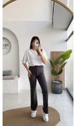 Sis Panto - Çimalı Ful Likralı Pantolon - Antrasit - Kod: 1710