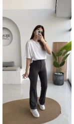 Sis Panto - Çimalı Ful Likralı Pantolon - Antrasit - Kod: 1710