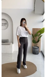 Sis Panto - Çimalı Ful Likralı Pantolon - Antrasit - Kod: 1710