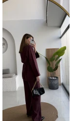 Toka Detay Kemerli Tunik Takım - Mürdüm - Kod: 8927