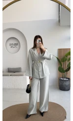 Toka Detay Kemerli Tunik Takım - Mint - Kod: 8927