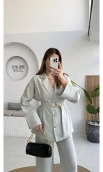 Toka Detay Kemerli Tunik Takım - Mint - Kod: 8927