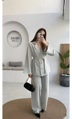 Toka Detay Kemerli Tunik Takım - Mint - Kod: 8927