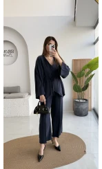 Palermo Bağcıklı Düğmeli Takım - Lacivert - Kod: 8916