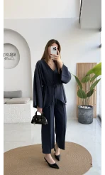 Palermo Bağcıklı Düğmeli Takım - Lacivert - Kod: 8916