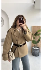 Prudence Kemerli Oversize Blazer Ceket - Olive - Kod: 9719