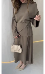 La Fortuna Bel Detay Bağcıklı Takım - Haki - Kod: 9034