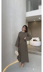 La Fortuna Bel Detay Bağcıklı Takım - Haki - Kod: 9034