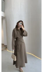 La Fortuna Bel Detay Bağcıklı Takım - Haki - Kod: 9034