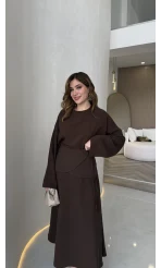 La Fortuna Bel Detay Bağcıklı Takım - Kahve - Kod: 9034