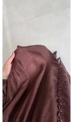 Bernıce Beli Büzgü Detay Düğmeli Saten Elbise - Mürdüm - Kod: 0974