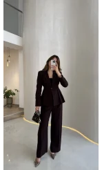 Charlotte Pilili Bele Oturan Takım - Mürdüm - Kod: 8884