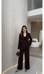 Charlotte Pilili Bele Oturan Takım - Mürdüm - Kod: 8884