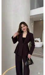 Charlotte Pilili Bele Oturan Takım - Mürdüm - Kod: 8884