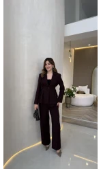 Charlotte Pilili Bele Oturan Takım - Mürdüm - Kod: 8884