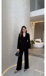 Charlotte Pilili Bele Oturan Takım - Siyah - Kod: 8884