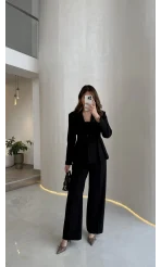 Charlotte Pilili Bele Oturan Takım - Siyah - Kod: 8884