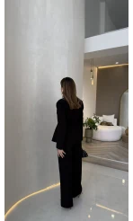 Charlotte Pilili Bele Oturan Takım - Siyah - Kod: 8884