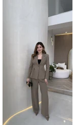 Charlotte Pilili Bele Oturan Takım - Haki - Kod: 8884