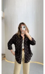 Whisper Püsküllü İnce Gömlek - Acı Kahve - Kod: 2235