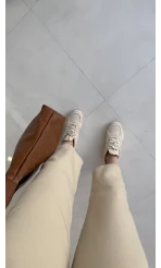 Cepli Gabardin Pantolon - Taş - Kod: 7847