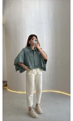 Cepli Gabardin Pantolon - Ekru - Kod: 7847