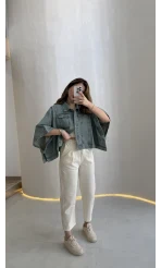 Cepli Gabardin Pantolon - Ekru - Kod: 7847