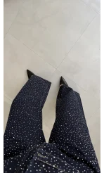 Taşlı Denim Ceket Pantolon Takım - Lacivert