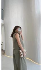 Comely Kemerli Yelek Takım - Haki - Kod: 9716