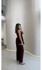 Lumiere Bele Oturan Sıfır Kol Düğmeli Takım - Mürdüm - Kod: 9041