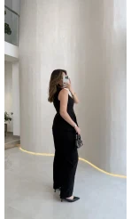 Lumiere Bele Oturan Sıfır Kol Düğmeli Takım - Siyah - Kod: 9041