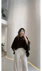 Mariposa Pelerin Bluz - Acı Kahve - Kod: 5044