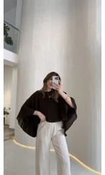 Mariposa Pelerin Bluz - Acı Kahve - Kod: 5044