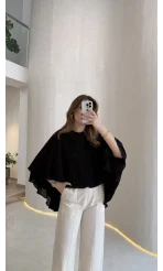 Mariposa Pelerin Bluz - Siyah - Kod: 5044