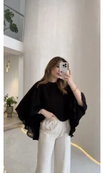 Mariposa Pelerin Bluz - Siyah - Kod: 5044