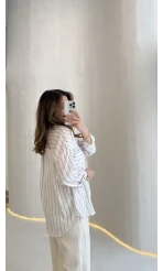 Sheep Çizgili Gömlek - Mor Çizgili - Kod: 2217